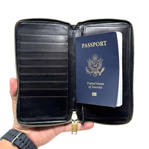 YSL Logo Zipper Wallet - Picture 14 of 16